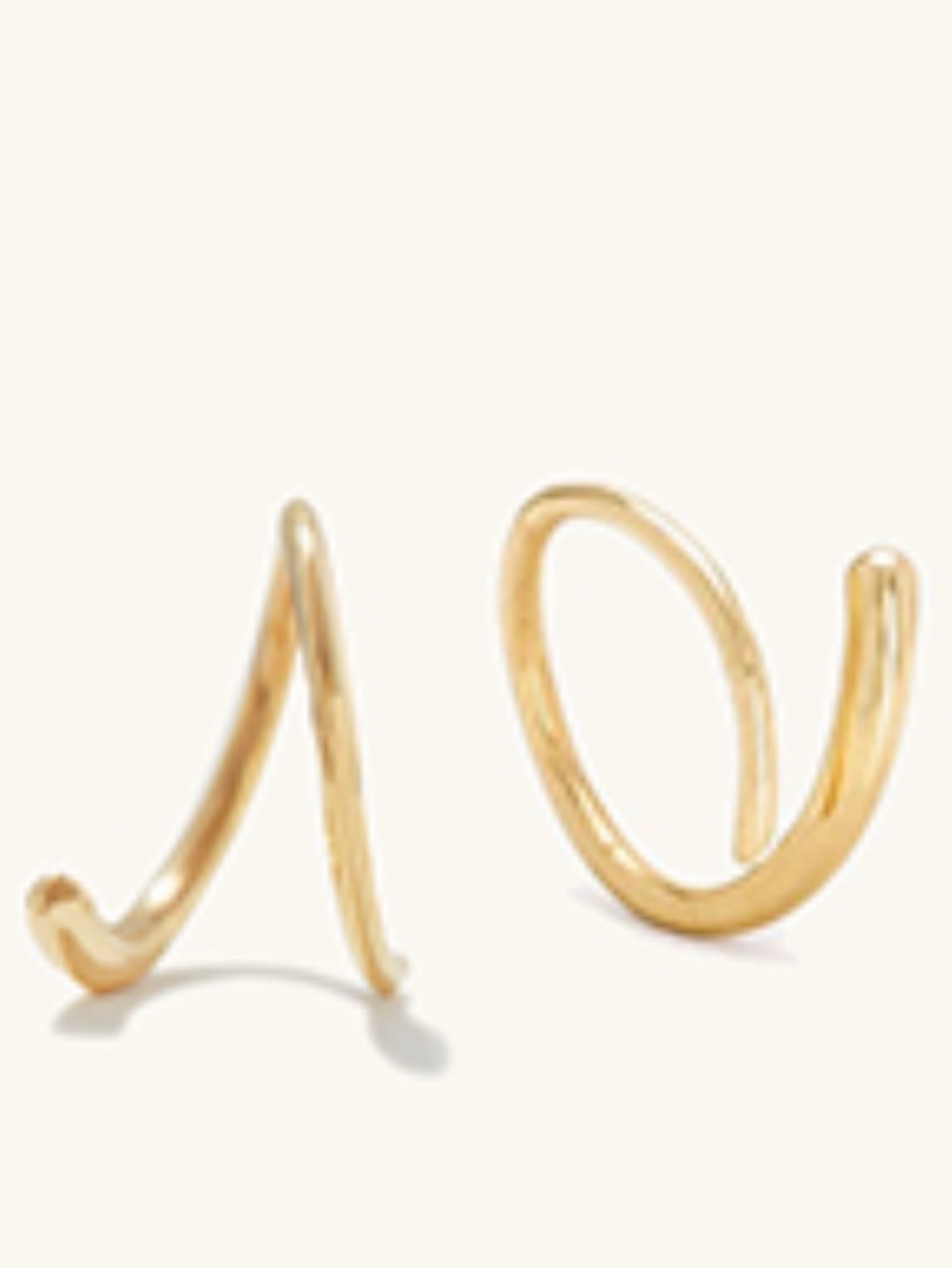 Mejuri Sculpted Gold Open Twist Hoop Earrings 14k - Picture 1 of 4